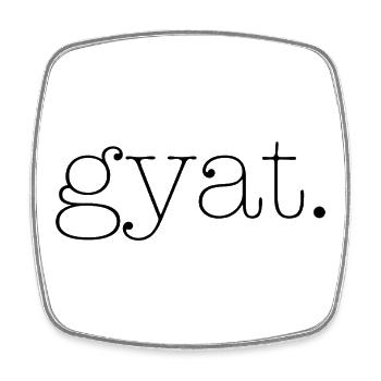 Gyat - Viereckiger Kühlschrankmagnet - Weiß - Vorne