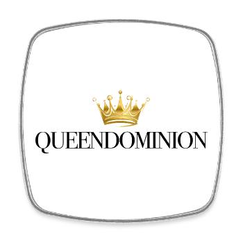 Golden crown on black - Square fridge magnet - white - Front