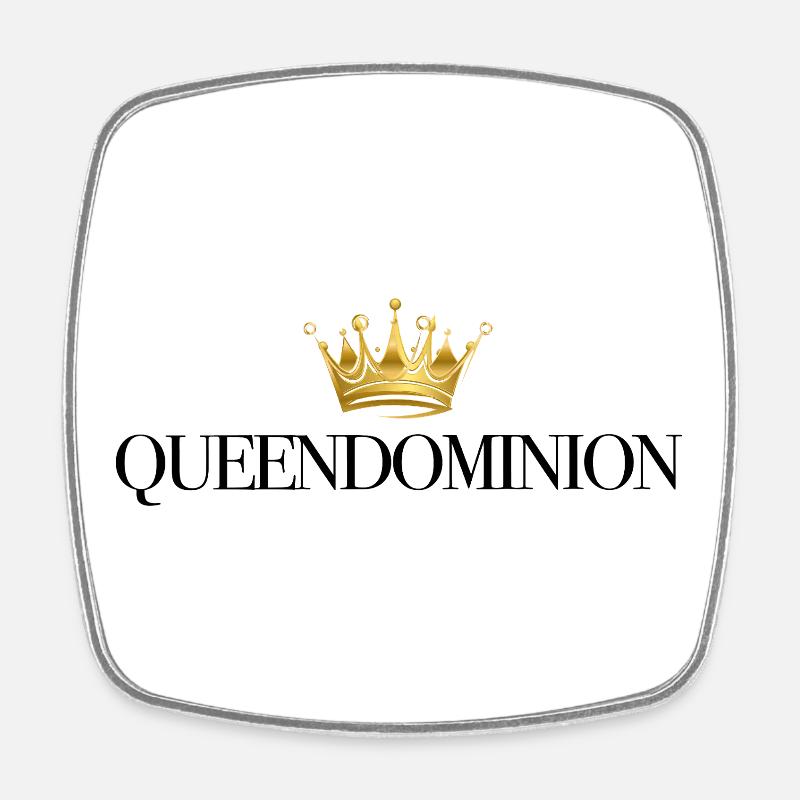 Golden crown on black - Square fridge magnet - white