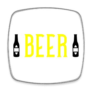 Beer - Square fridge magnet - white - Front
