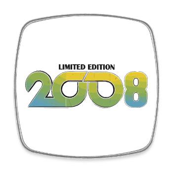Limitierte Edition 2008 Retro  - Viereckiger Kühlschrankmagnet - Weiß - Vorne