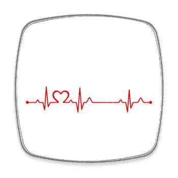 Hockey Girl Heartbeat EKG Hockey Lover Girl - Square fridge magnet - white - Front