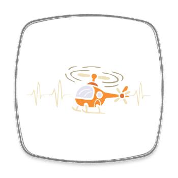 Helikopter Herzschlag Cartoon Design - Viereckiger Kühlschrankmagnet - Weiß - Vorne