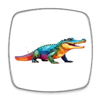 kroko_poly4 - Magnet carré - blanc - Devant