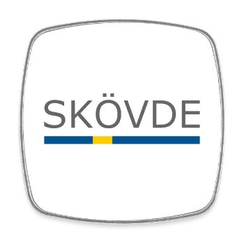 Sweden Flag - Skövde - Sverige - Schweden - Square fridge magnet - white - Front