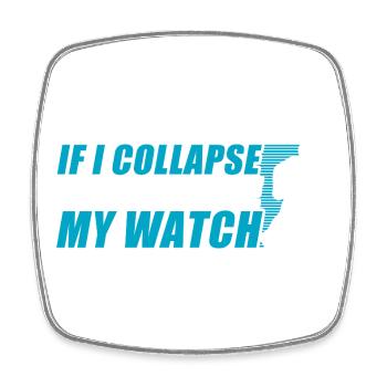 If I collapse funny running jogging runner - Square fridge magnet - white - Front