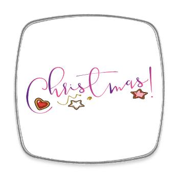 Christmas - Viereckiger Kühlschrankmagnet - Weiß - Vorne