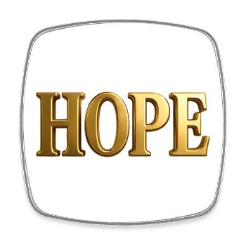 NEU -- Golden "Hope" - Klassischer Stil. - Viereckiger Kühlschrankmagnet - Weiß - Vorne