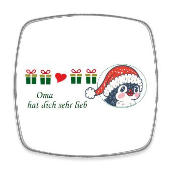 Grandma loves you very much Christmas - Square fridge magnet - white - Front