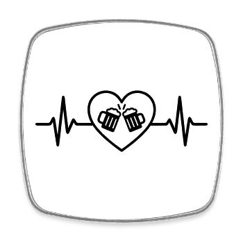 Beer Team Heart Friends Toast Celebration - Square fridge magnet - white - Front