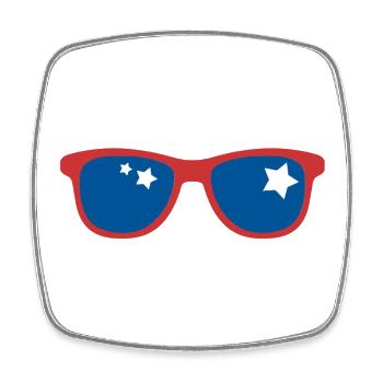 Pop Art Sun Glasses - Magnet carré - blanc - Devant