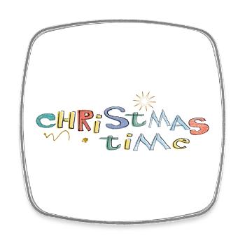 Christmas Time - Viereckiger Kühlschrankmagnet - Weiß - Vorne