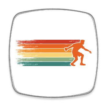 Boule retro Petanque Boule Boule player - Square fridge magnet - white - Front