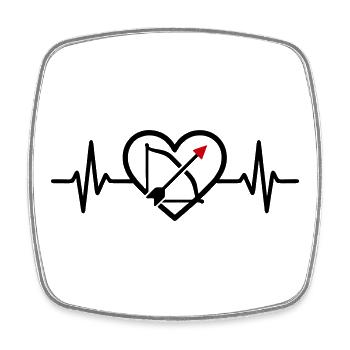 Archery Heart Arrow Bow Sports - Square fridge magnet - white - Front