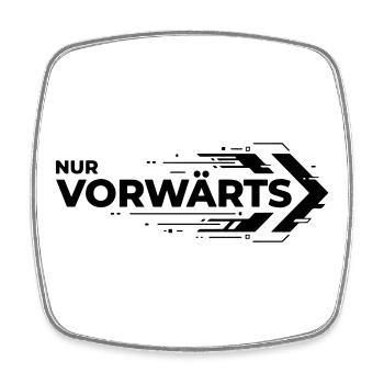Nur Vorwärts - Viereckiger Kühlschrankmagnet - Weiß - Vorne