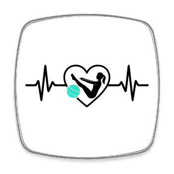 Pilates Heart Femme Silhouette Fitness Training - Magnet carré - blanc - Devant
