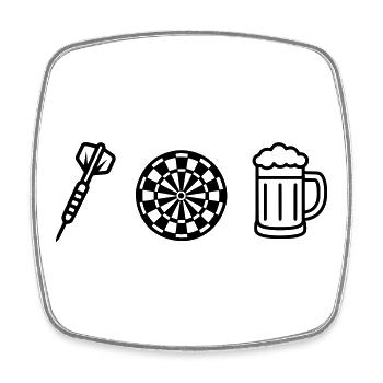Dart,Darts,Dartfeil-Dartboard-Bier - Viereckiger Kühlschrankmagnet - Weiß - Vorne