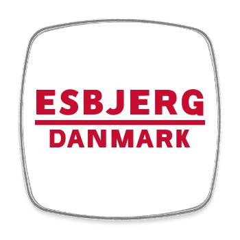 Esbjerg, Denmark - Square fridge magnet - white - Front