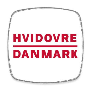 Hvidovre Danemark typographie rouge - Magnet carré - blanc - Devant