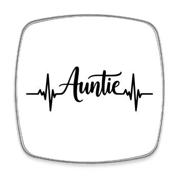 Auntie Heartbeat – Aunt Gift - Square fridge magnet - white - Front
