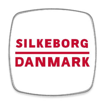 Silkeborg, Denmark - Square fridge magnet - white - Front