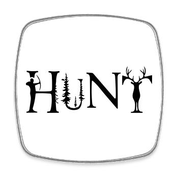 Hunt - Square fridge magnet - white - Front