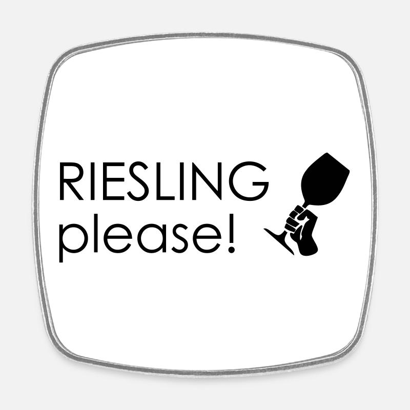 Riesling please! - Square fridge magnet - white
