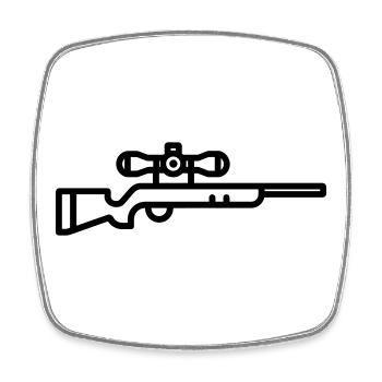 Sniper - Magnet carré - blanc - Devant