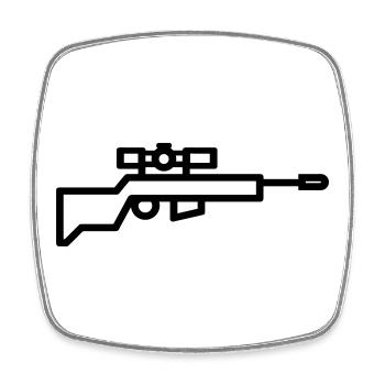 Sniper - Magnet carré - blanc - Devant
