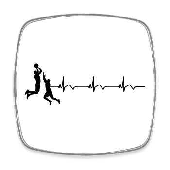 Joueur de basket-ball ECG Battement de cœur - Magnet carré - blanc - Devant