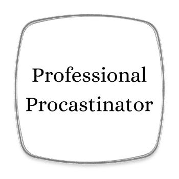 Professioneller Procastinator Lustig - Viereckiger Kühlschrankmagnet - Weiß - Vorne