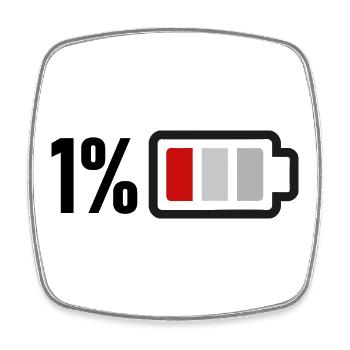 Leere Batterie - Viereckiger Kühlschrankmagnet - Weiß - Vorne