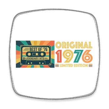 Retro Cassette 1976 Limited Edition - Square fridge magnet - white - Front