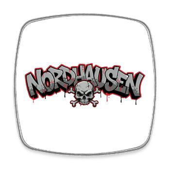 Nordhausen Graffiti Crâne Thuringe - Magnet carré - blanc - Devant