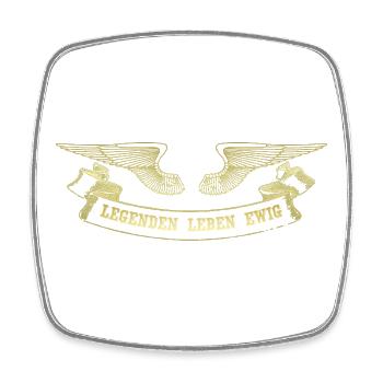 Legend with Golden Angel Wings Banner - Square fridge magnet - white - Front