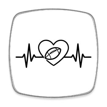 Heart Rugby XV – Passion for Team Sports - Square fridge magnet - white - Front