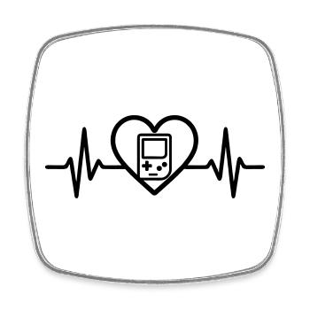 Heart Retrogaming – Retro Portable Console - Square fridge magnet - white - Front
