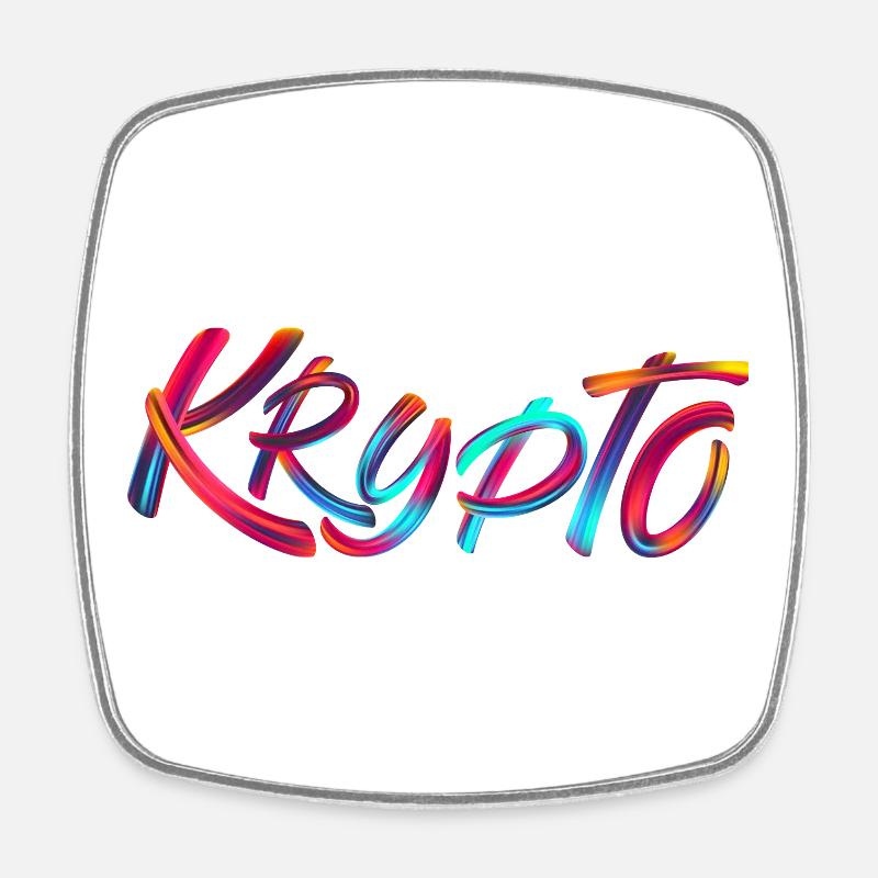 Krypto / Crypto - Viereckiger Kühlschrankmagnet - Weiß