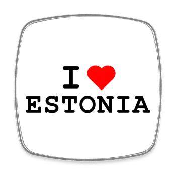 Ich liebe Estland - I love Estonia - Viereckiger Kühlschrankmagnet - Weiß - Vorne