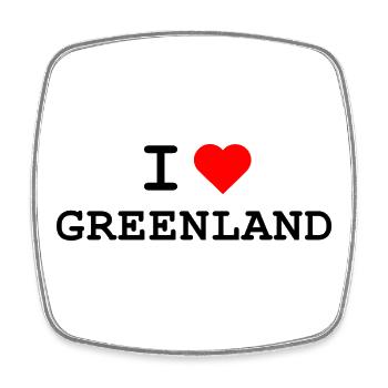 Ich liebe Grönland - I love Greenland - Viereckiger Kühlschrankmagnet - Weiß - Vorne