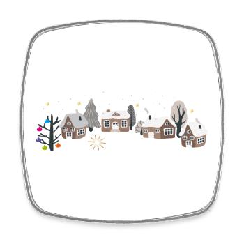 White Christmas - Square fridge magnet - white - Front