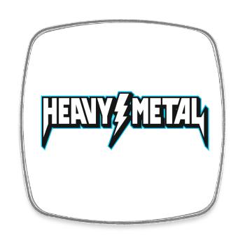 Heavy Metal Lightning Logo T-Shirt - Viereckiger Kühlschrankmagnet - Weiß - Vorne