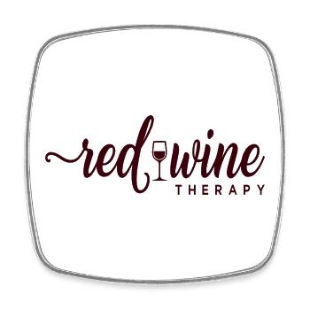 Red Wine Therapy Wine Saying Relaxation - Square fridge magnet - white - Front