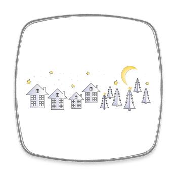  Dorf im Lichterglanz zum Advent - Viereckiger Kühlschrankmagnet - Weiß - Vorne