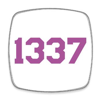 1337 Pink - Square fridge magnet - white - Front