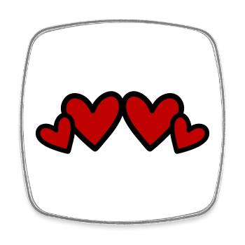 Coeurs Symbole Amour - Magnet carré - blanc - Devant