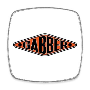 Gabber Shirt - Hardcore Techno Rave Vibes - Square fridge magnet - white - Front