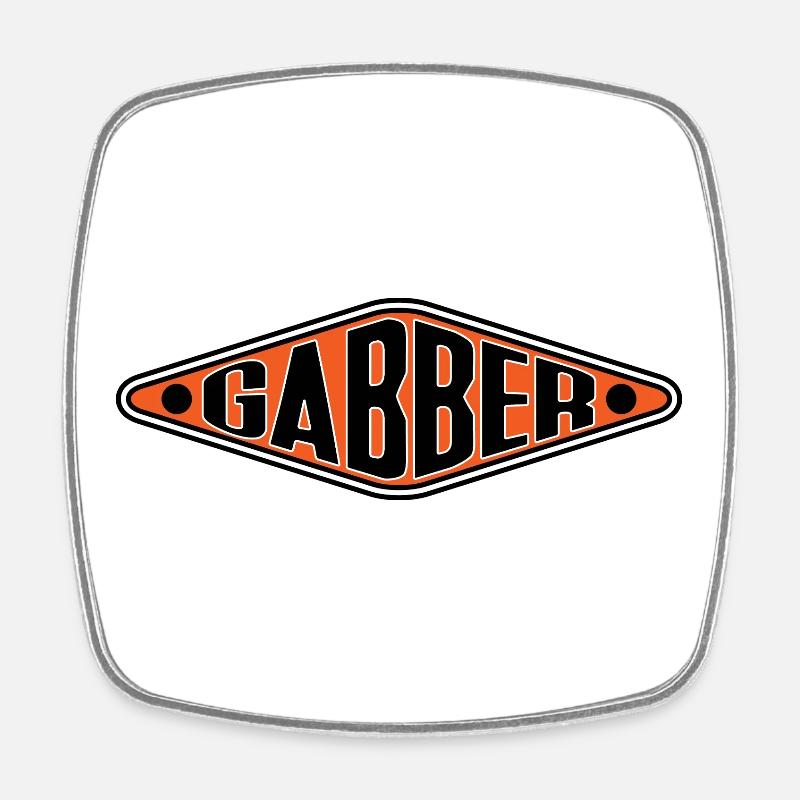 Gabber Shirt - Vibrations Techno Rave Hardcore - Magnet carré - blanc