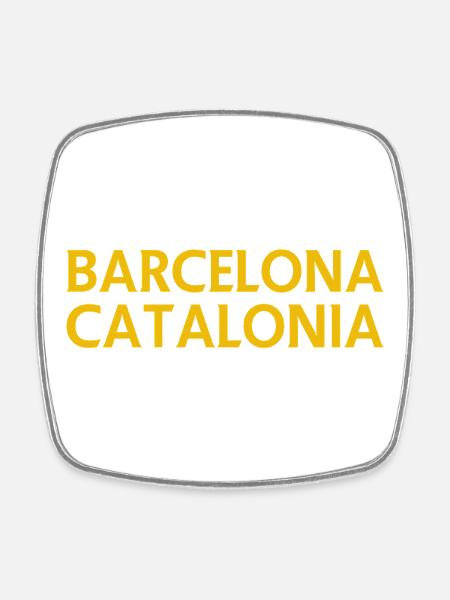 Barcelona – Katalonien Lyrisches Design - Viereckiger Kühlschrankmagnet - Weiß