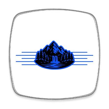 Paysage montagneux Cascade forestière - Magnet carré - blanc - Devant